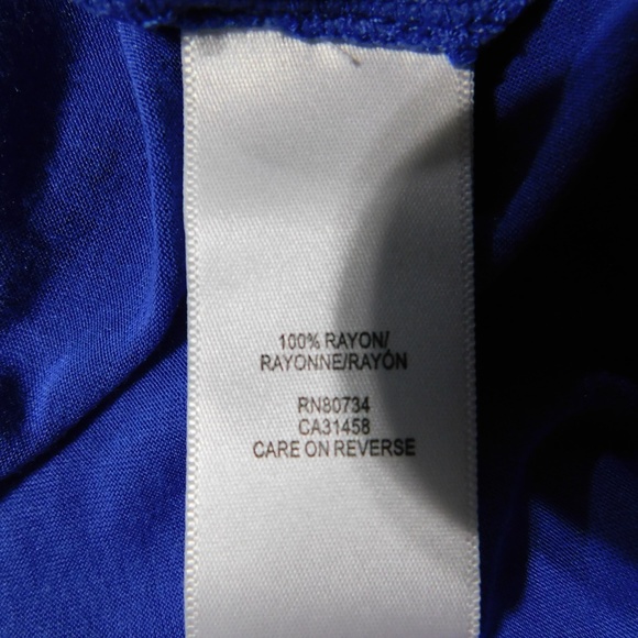 BCBG Max Azria Royal Blue Ruffle Neck Top - Picture 4 of 4